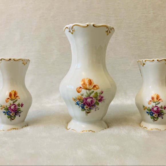 Vintage Weimar Porzellan Bud Vase with Floral Design - Picture 2 of 11